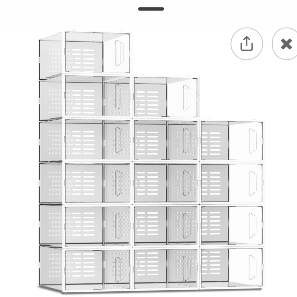 15 Pk Clear Stackable Shoe Storage